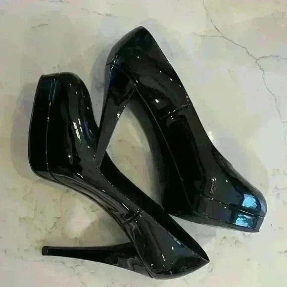 YSL black patent leather platform pumps size 39 - Picture 4 of 9